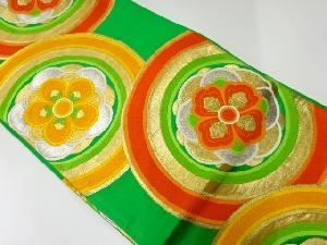 アンティーク　丸に花模様織出し袋帯（材料）